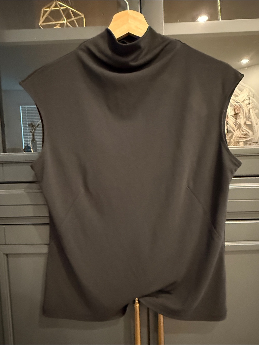 The Limited Black Sleeveless Mock Neck Shell